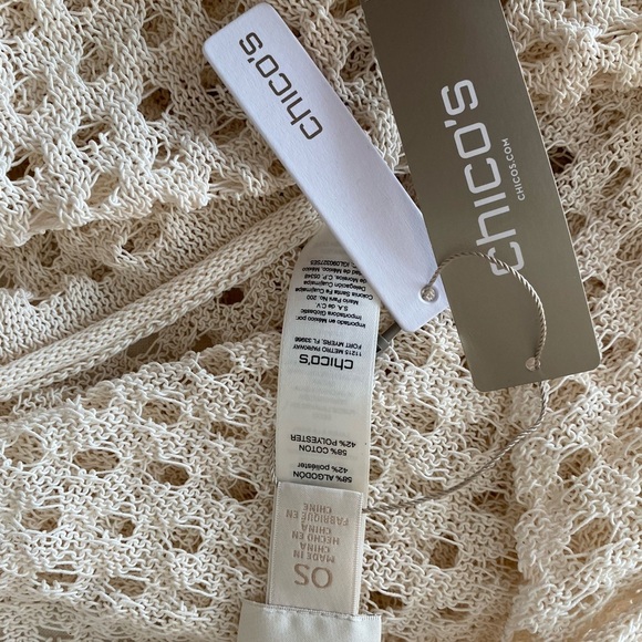 Chicos Elegant White Knit Sweater - Picture 7 of 11